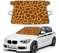 Giraffe Print Car Windshield Cover for Ice and Snow, Heavy-Duty Windshield Snow Cover with Storage Bag, Sun & Frost Protection, Easy Install