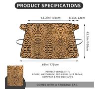 Giraffe Print Car Windshield Cover for Ice and Snow, Heavy-Duty Windshield Snow Cover with Storage Bag, Sun & Frost Protection, Easy Install