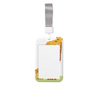 Giraffe Print Id Card Holder,Badge Holder with Lanyard,Work Pass Protector for Office Staff School Nurse