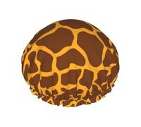 Giraffe Print Print Premium Double Layer Shower Cap For Women With Reusable Shower Cap For Hair - Waterproof Plastic Cap - Shower Caps For Long, Short And Curly Hairs
