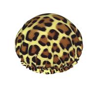 Giraffe Print Reusable Shower Cap for Women, Double Waterproof Layers Bath Hat, Hair Treatment Essentials