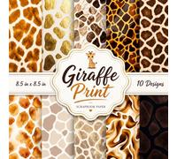 Giraffe Print Scrapbook Paper: Seamless Animal Print Backgrounds, Realistic Safari Textures, Brown Beige Patterns for Junk Journals, Scrapbooking, Card Making & Paper Crafts