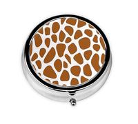 Giraffe Print Small Pill Box 3 Compartment Portable Pill Box for Purse Pocket Leopard Print Mini Medicine Organiser for Daily Vitamin Fish Oil Storage