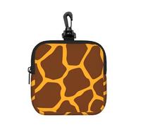 Giraffe Print, Square Zipper Storage Bag, Neoprene Coin Purse, Small Wallets, Change Pouch, Change Purse