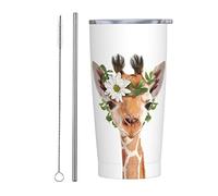 Giraffe Print Stainless Steel Mug,Reusable Flask Coffee Cup Vacuum Insulated Office Mug Car Drinking Bubba Cup for Ice Cold Or Hot Drinking