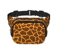 Giraffe Print Unisex Adjustable Waist Square Double Layer Waist Pack for Outdoor Activities Travelling Running Hiking