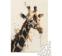 Giraffe Profile Painting 1000 Piece Jigsaw, Festive Gift, 70x50cm/1000pcs | For rainy days and slower weekends: Adult jigsaw puzzle with 1000 pieces offers a break from digital entertainment.