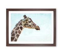 Giraffe Profile Painting Modern Art Framed Wall Art Print, Ready to Hang Picture for Living Room Bedroom Home Office Décor, Walnut A4 (34 x 25 cm)