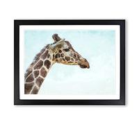 Giraffe Profile Painting Modern Art Framed Wall Art Print, Ready to Hang Picture for Living Room Bedroom Home Office Décor, Black A4 (34 x 25 cm)