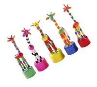 Giraffe Puppets Push Up Toys 5pcs Giraffe Finger Puppets, Wooden Dancing Giraffe, Swing Dancing Body Collapsing Giraffe Desktop Toys for Kids (Random Style) Cute Toy