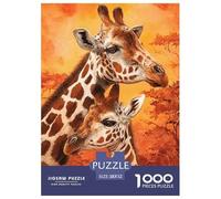 Giraffe Puzzle 1000 Pcs, Jigsaw Puzzle Challenge Eco-friendly Paper Puzzle for Adults & for Age 12 And Up 52x38cm/1000pcs