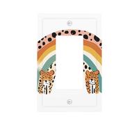 Giraffe Rainbow Blank Wall Plate Cover, Colorful Abstract Decorative Wall Plate, Easy to Install, Outlet Cover for Home Office Kitchen Apartment