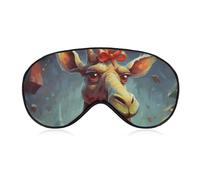 Giraffe Receiving A Gift Sleep Mask Soft Comfortable Eye Mask with Adjustable Strap Eye Cover Eye Shade for Men Women Work Travel