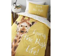Catherine Lansfield Giraffe Yellow Children's Single Duvet Cover Set