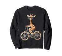Giraffe Riding Bicycle Kids Funny Cute Animal Bike Sweatshirt