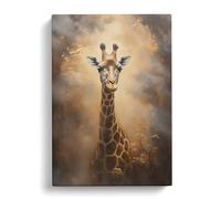 Giraffe Romanticism Art Canvas Print | Gallery Wrapped 30mm Frame Wall Art | 30x20 inches | Ready to Hang | Contemporary Animals Picture | Living Room Bedroom Lounge Office