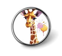 Giraffe Round Badge Cute Enamel Lapel Pin Brooches Button Pin Personalized Clothing Decoration Unisex Badge Holder Hats Bags Shirts Decor