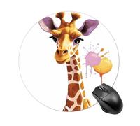 Giraffe Round Mouse Pad Smooth Glide Gaming Mousepad Extra Density Portable Comfortable Mouse Mat for Desk, Home, Office 7.8x7.8 Inches
