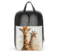Giraffe Shoe Bag Travel Shoe Organizer Water-Resistant Shoe Pouch with Zipper Sneaker Dust Bag, gray, One Size, Modern
