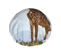 Giraffe,Shower Cap Nightcap Double Layer Waterproof Elastic Bath Cap Reusable Hair Cap
