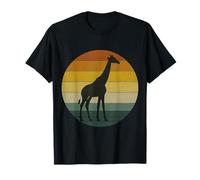 Giraffe Silhouette Vintage Sunset Graphic T-Shirt