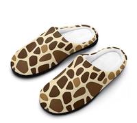 Giraffe Skin Pattern Men's Memory Foam Slippers Comfort Cotton Slip On House Shoes for Indoor Outdoor 13-14（46-47）