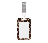 Giraffe Skin Pattern Sliding Id Badge Holder Hard Plastic Work Card Case Name Tag Protector for Nurses Office