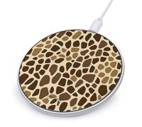 Giraffe Skin Pattern Wireless Charger with USB Cable Portable Wireless Charging Pad Compatible with iPhone Galaxy Series