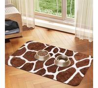 Giraffe Skin Print Animal Texture,Waterproof Pet Feeding Mat,PU Leather Placemats for Cat Dog Water Bowl,Food Mats,40x60cm