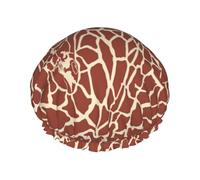 Giraffe Skin Print,Shower Cap Nightcap Double Layer Waterproof Elastic Bath Cap Reusable Hair Cap