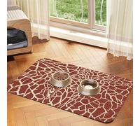 Giraffe Skins And Heads,Waterproof Pet Feeding Mat,PU Leather Placemats for Cat Dog Water Bowl,Food Mats,40x60cm