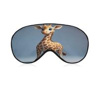 Giraffe Sleep Mask Light Block-Out Eye Mask for Side Sleeper Pressure-Free Soft Night Blindfold with Adjustable Strap Breathable Sleep Eye Cover for Travel