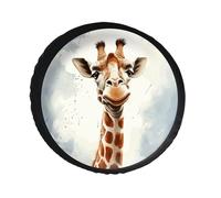 Giraffe Spare Tire Cover PVC Leather Spare Wheel Cover Dustproof Waterproof Jeep Tire Cover for 28inch Camper, RV Trailer, Truck, SUV Fit Diameter 28-34 Inch