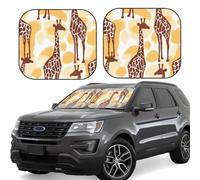giraffe spots Print Car Sun Shade Windshield 2-Piece Foldable Front Windshield Sun Visor Sunshade for Car Windshield, L