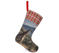 Giraffe Standing in The African Savannah Sequin Christmas Stockings One Size