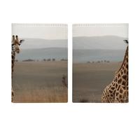Giraffe Standing in Wild Grass Passport Holder Cover PU Leather Waterproof Passport Case Travel Wallet with Credit Card Slots for Women Men, style, 20.3x13.8cm