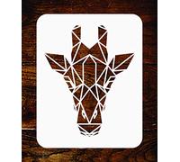 Giraffe Stencil -26.5 x 30.5 cm - Reusable Geometric Decor African Wild Animal Head Wall Stencil Template - Use on Paper Projects Scrapbook Journal Walls Floors Fabric Furniture Glass Wood etc.