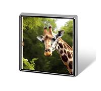 Giraffe Sticking Head Into An Window Custom Lapel Pins Square Brooch Tie Suit Dress Accessories for Men Women Wedding Birthday