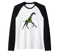 Giraffe Sunflower Girl Floral Ruminant Hawaiian Women Gift Raglan Baseball Tee