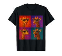 Giraffe Sunglasses Funny Faces Collage Pop Art T-Shirt