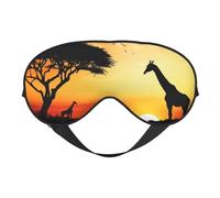 Giraffe Sunset Eyes Sleep Mask Adjustable Strap Sleeping Eye Mask Light Blocking Blindfold Eye Sleep Shade Cover Bedtime Blackout Eyeshade for Yoga Nap Travel
