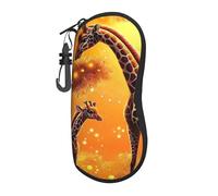 Giraffe Sunset Printed Glasses Case Ultra-Light Soft Shell Protective Eyewear Organizer For Men And Women