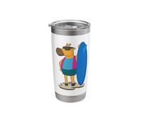 Giraffe Surfing Surfboard Summer Stainless Steel Insulated Tumbler