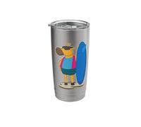Giraffe Surfing Surfboard Summer Stainless Steel Insulated Tumbler