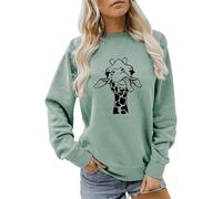 Giraffe Sweatshirt Cute Animal Crewneck Sweater for Women Graphic Pullovers Tops Funny Zoo Giraffe Lovers Shirt Gifts