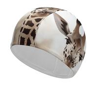 Giraffe Swim Cap Unisex Adult Swimming Cap Non Slip Pool Hat Comfortable Durable Easy to Put On and Off Waterproof Swim Hat Keep Hair Dry
