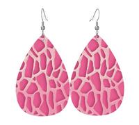 Giraffe Texture Earrings for Women Teardrop Leather Earring Double Sided Drop Dangle Earrings Lightweight Women's Ear Accessories Jewelry Fashion Birthday Gift