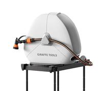 Giraffe Tools 25m Retractable Garden Hose Reel, Ground Mounted Hose Pipe with Automatic Rewind, 360° Swivel Base, Heavy Duty Water Hose Reel for Lawn, Patio & Concrete
