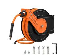 Giraffe Tools Retractable Air Hose Reel 15M, Heavy Duty 3/8" Air Line with 1/4" Quick Connect, Max 300 PSI for Air Tools, Garage, Workshop