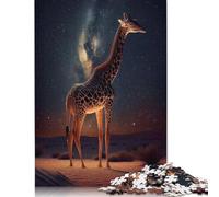 Giraffe Under The Stars 1000 Piece Jigsaw Puzzle Family Fun Jigsaws for Adults And Challenging Game,stress Relief Games And Unique Gifts 1000pcs (75x50cm)